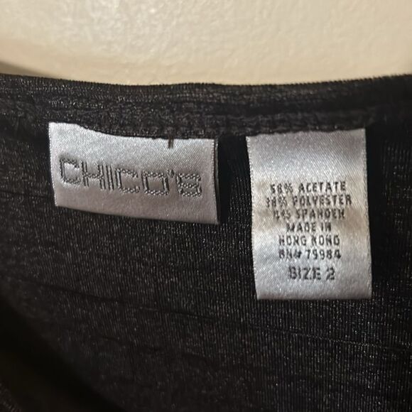 Chicos brown square patterned sleeves top size 2 - Picture 3 of 6